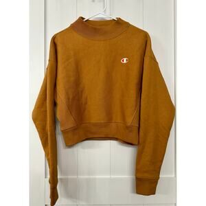 Champion women’s cropped turtleneck sweatshirt size M in camel